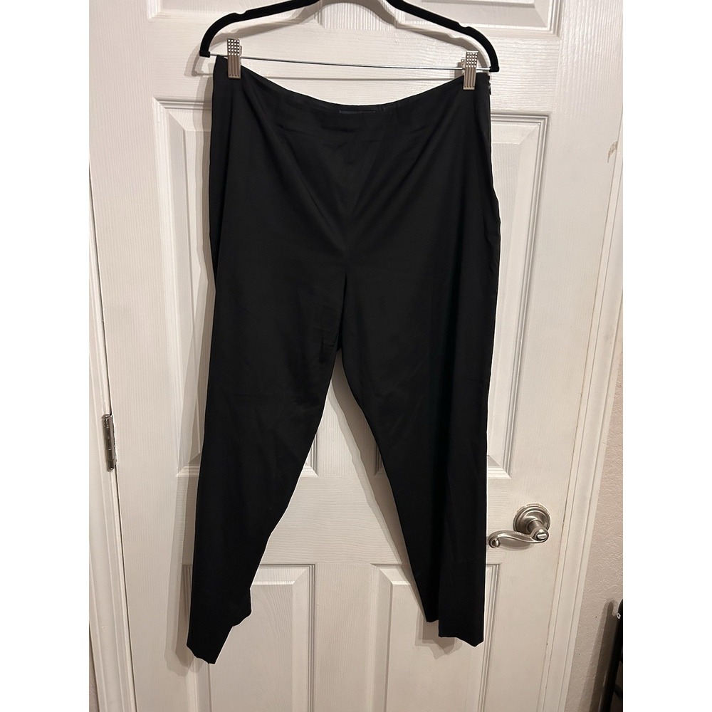 Piazza Sempione Italian Silk Pants Womens 50 EU US 14-16 XL Black‎